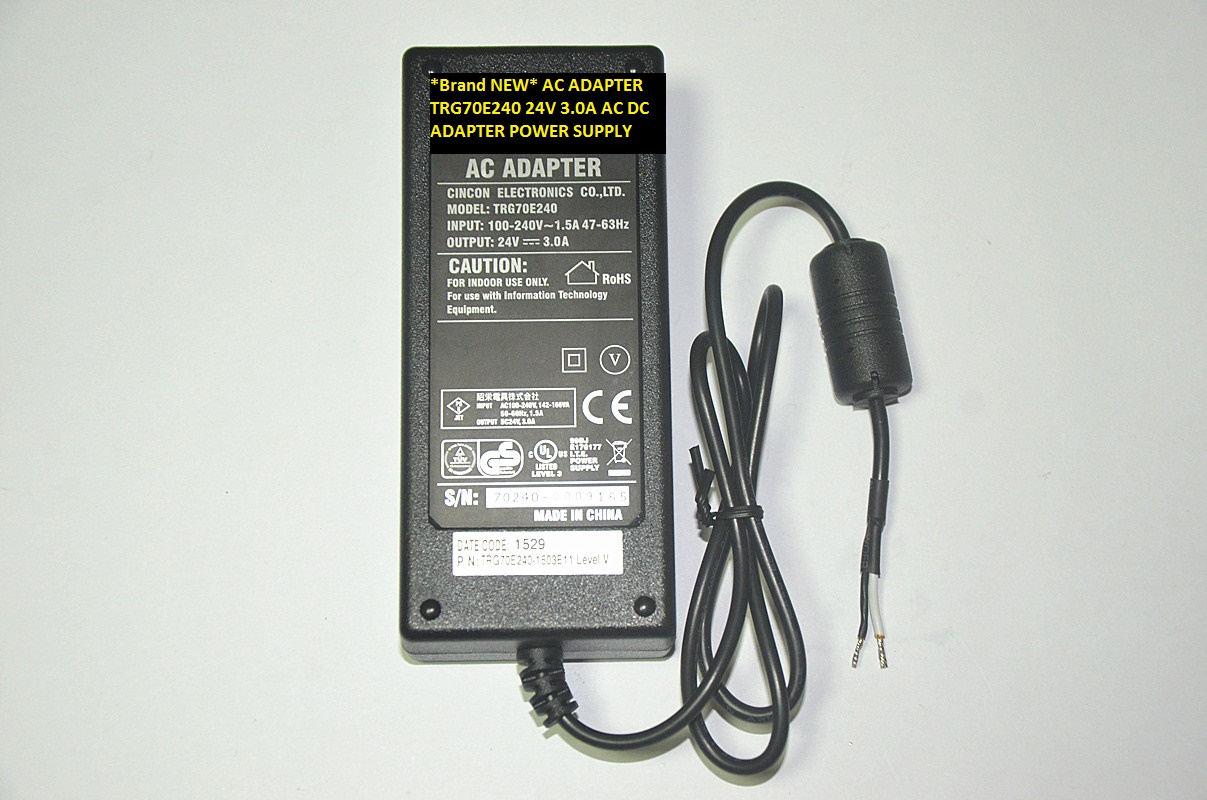 *Brand NEW* AC ADAPTER TRG70E240 24V 3.0A AC DC ADAPTER POWER SUPPLY - Click Image to Close